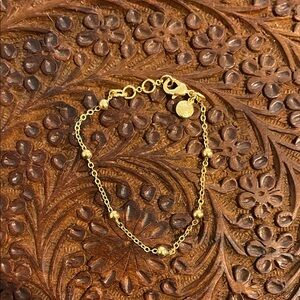 J. Crew Gold Beaded Chain Bracelet
